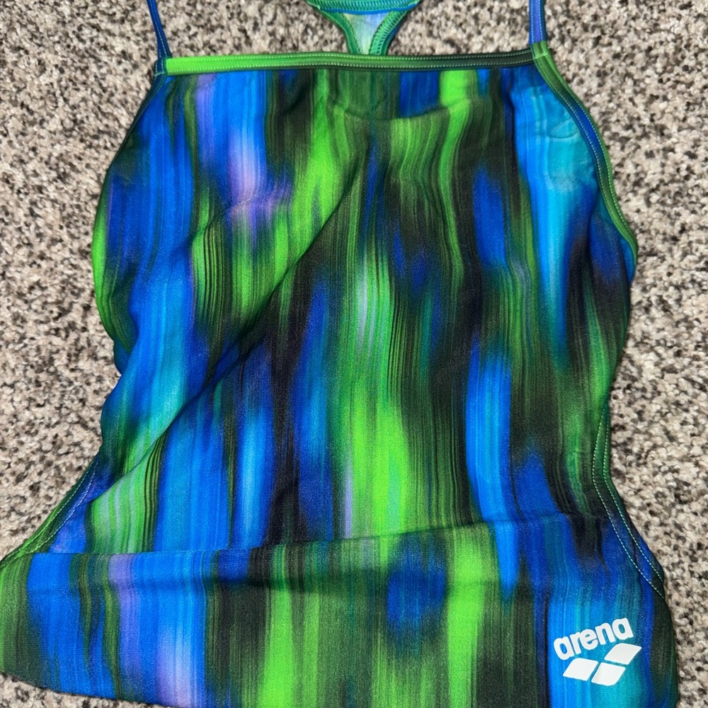 arena Women's Blue and Green One Piece Swimsuit